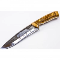 Нож Сафари-2, Кизляр СТО, сталь 65х13, резной купить в Сыктывкаре
